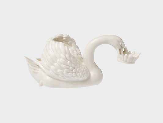 Schwan mit Krone | 976a | 7 cm | glasiert und elfenbeinfarbig gebrannt