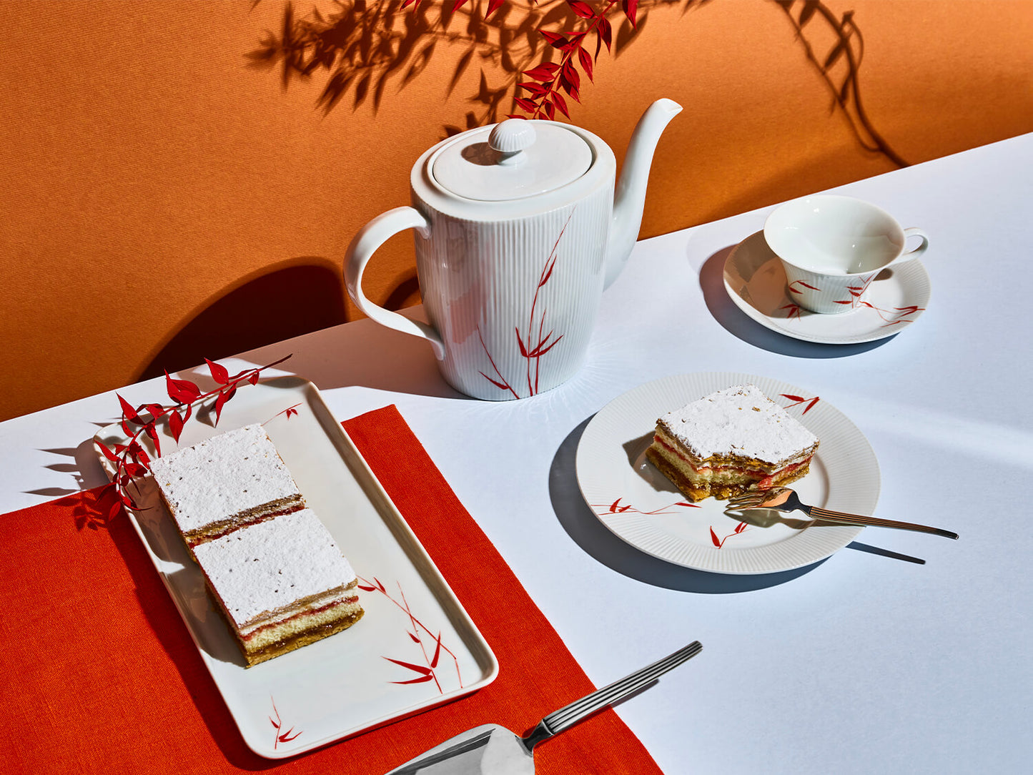 Plate deep | Adonis | Red Bamboo | 25 cm